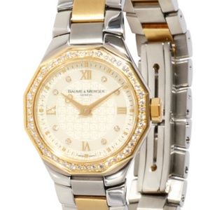 Baume & Mercier Riviera lady Watch Diamond and18kt Yellow Gold Quartz White Dial